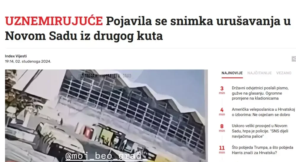 Snimak ekrana: Index.hr