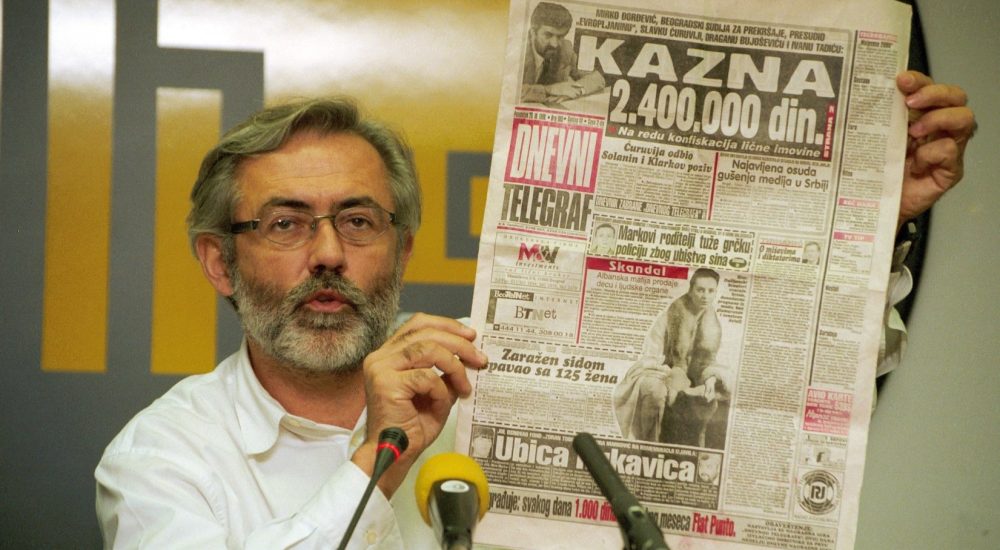 Image: 0181877499, License: Rights managed, This picture taken on November 1998 shows the editor and owner of the daily newspaper "Dnevni Telegraf" Slavko Curuvija at a press conference in Belgrade. Serbian police arrested on January 14, 2014 two former intelligence officers suspected of involvement in the murder of journalist Slavko Curuvija, a fierce critic of late strongman Slobodan Milosevic, a government source said. Curuvija was killed in front of his home in central Belgrade by unknown gunmen on the Orthodox Easter in April 1999, during NATO's bombing campaign against the former Yugoslavia over Kosovo., Place: SERBIA, Model Release: No or not aplicable, Credit line: Profimedia.com, AFP