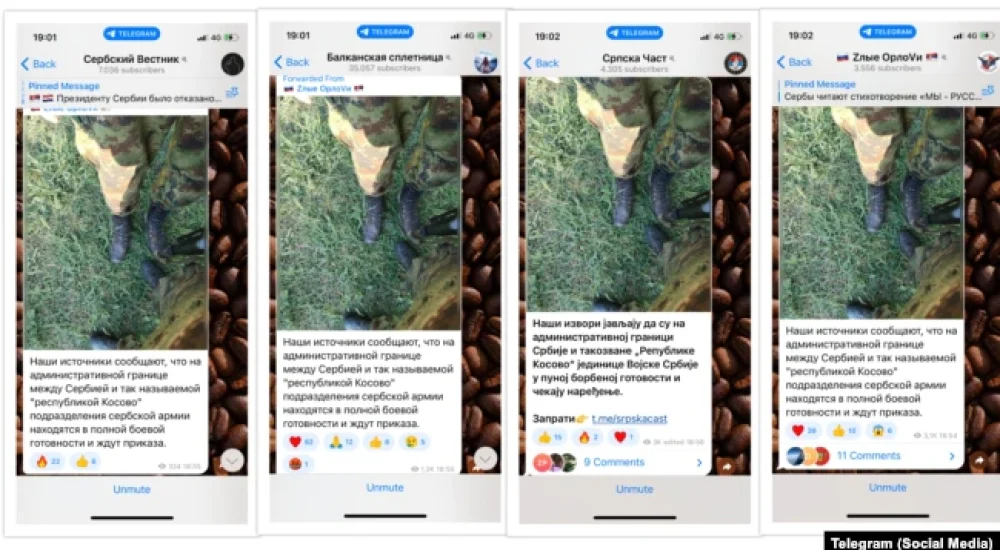 Ruski i srpski Telegram kanali prenose identičnu objavu